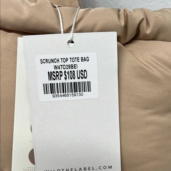 Wilo The Label | Taupe Scrunch Top Tote Bag - Picture 5 of 8